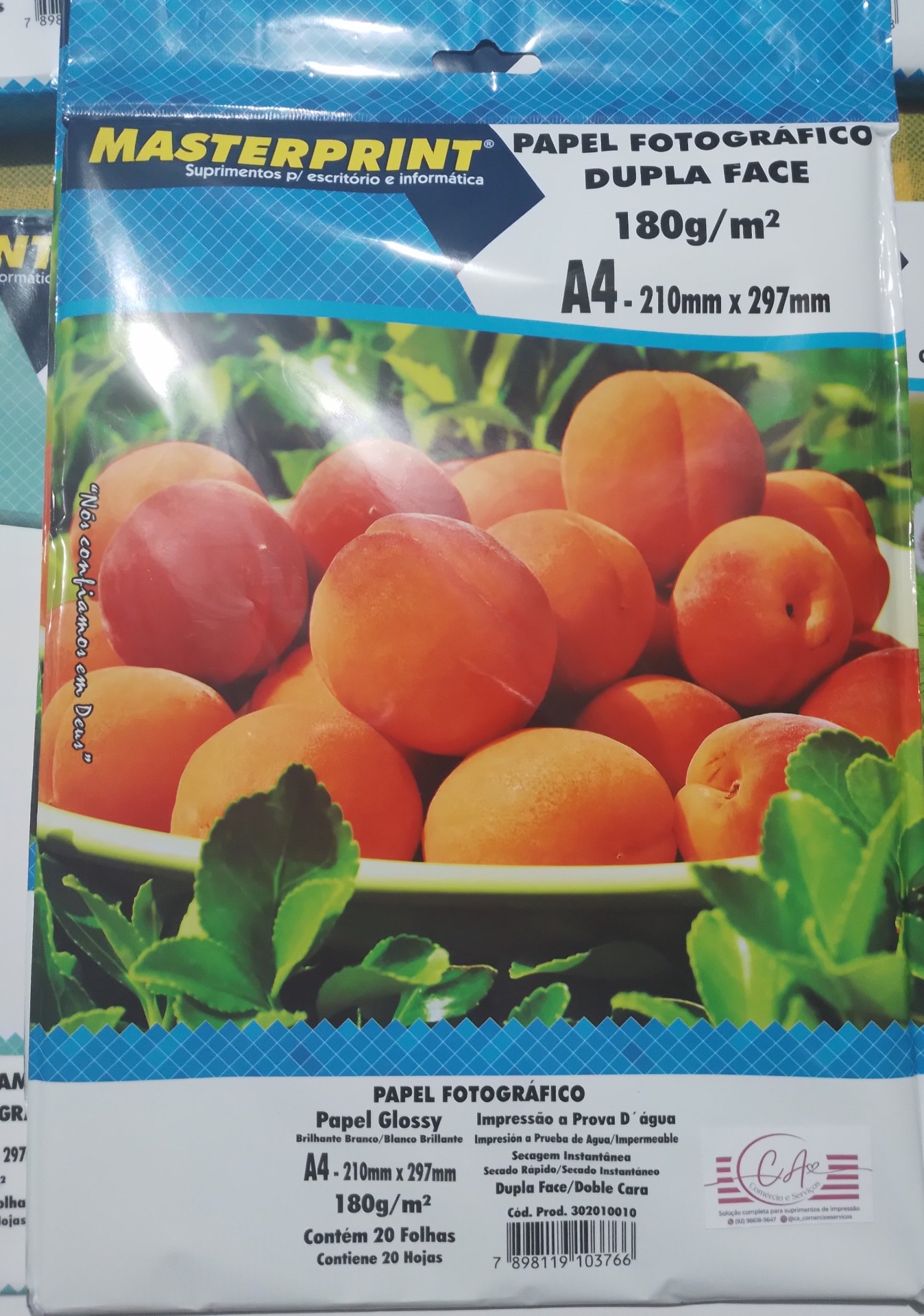PAPEL FOTO GLOSSY DUPLA FACE 180G/M² A4 - 20 FLS