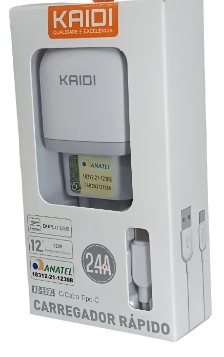 Kaidi  Carregamento Rapido Duplo Usb