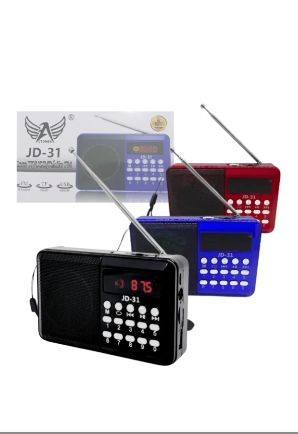 Rádio Portátil Bluetooth Digital Fm Usb Recarregável Jd-31