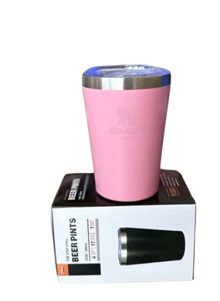 Copo Térmico Stanley 350Ml Beer Pint Stl Rosa Claro Em Aço Inox Com Tampa