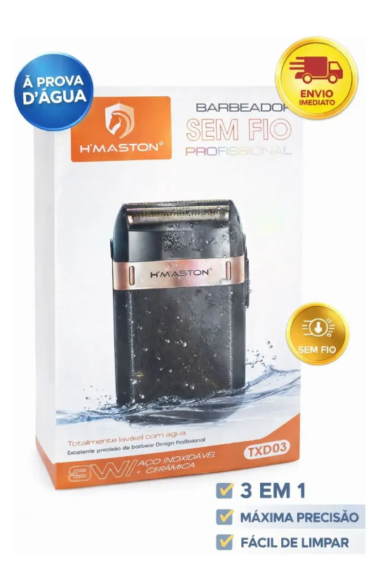 Barbeador Elétrico Profissional Hmaston Txd03 Sem Fio