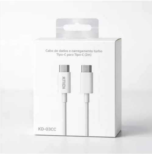 Cabo Usb Tipo C 2m Kaidi Kd-03cc Branco