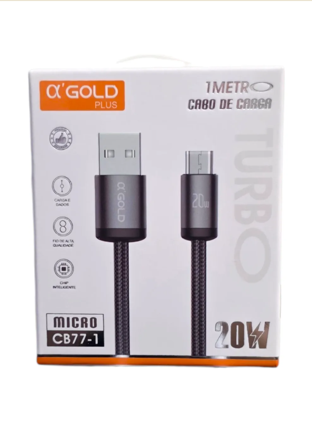 Cabo Carregador Turbo Tipo C 20w 1m A'gold Cb77-3