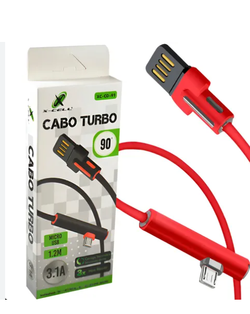 Cabo USB X-Cell Micro USB L 90 Graus 1.2m