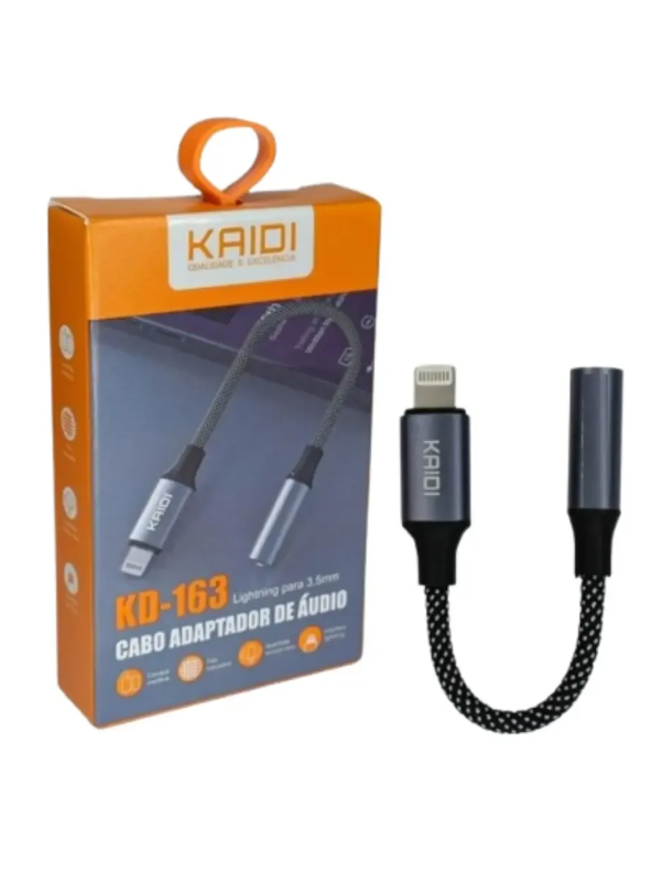 Cabo Adaptador Kaidi Lightning P2 Compativel C Iphone Kd-163