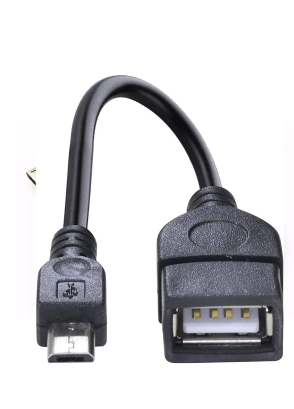 Cabo Adaptador Otg Usb X Micro Usb V8 Para Pendrive Celular Preto