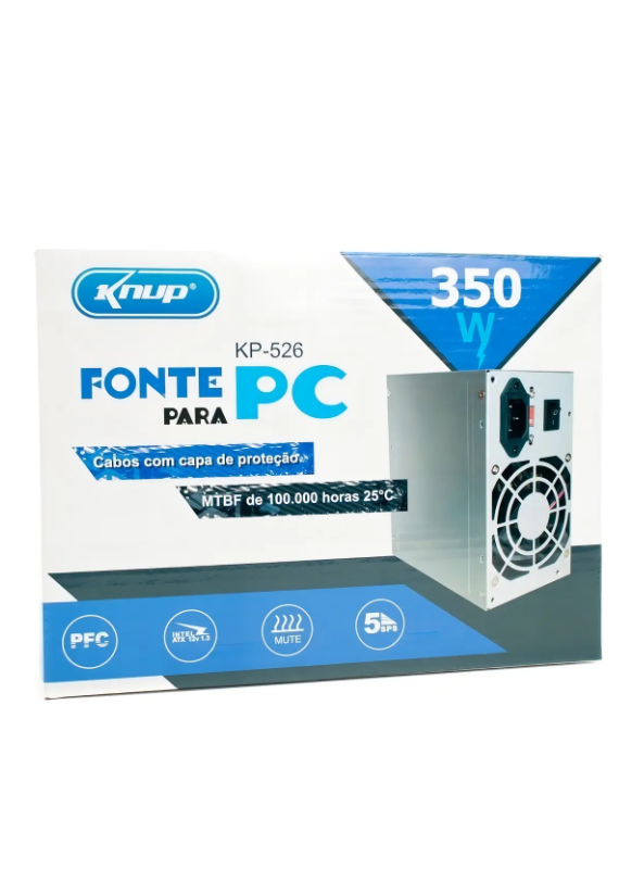 Fonte Para Pc Knup Kp-526 350w 110/220w Cor Prateado