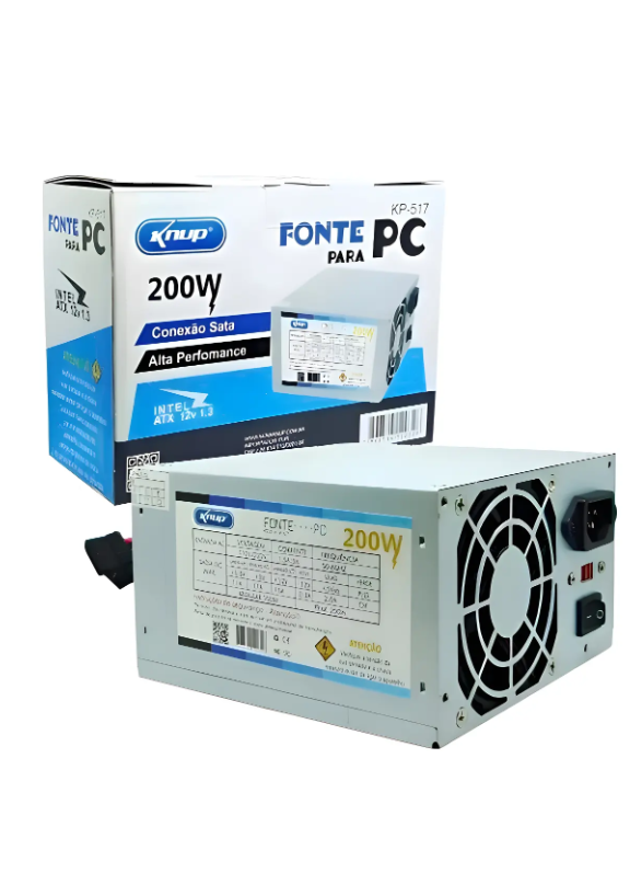 Fonte Kp-517 Atx 200w Sata 24 Pinos