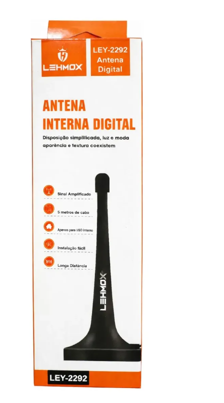 Antena Digital Interna Cabo De 5metros Lehmox