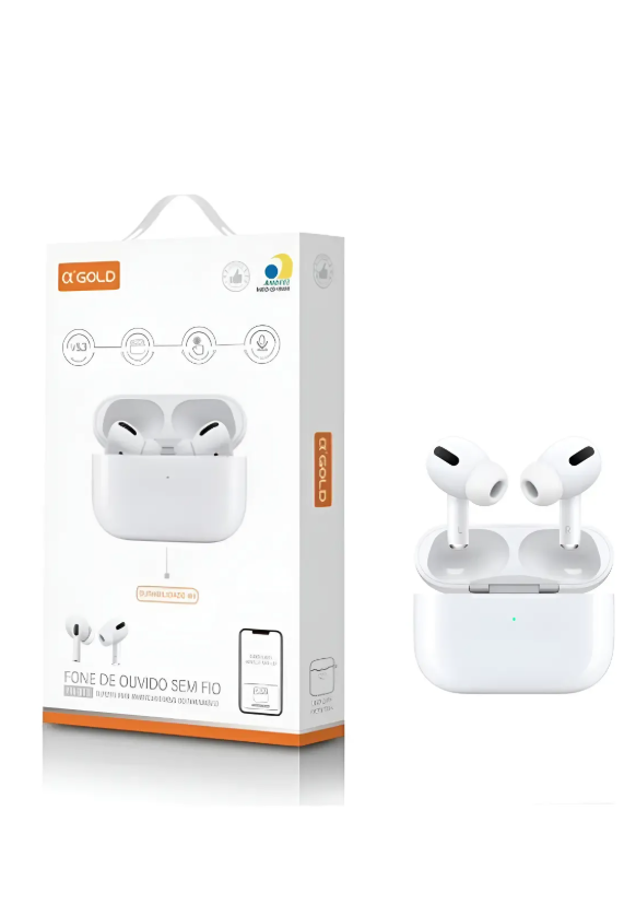 Fone Sem Fio A'gold Bluetooth Bt3 Anti Ruido Premium Cor Branca