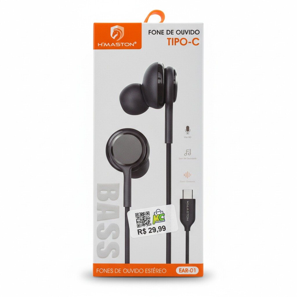 FONE DE OUVIDO TIPO-C H'MASTON EAR-01