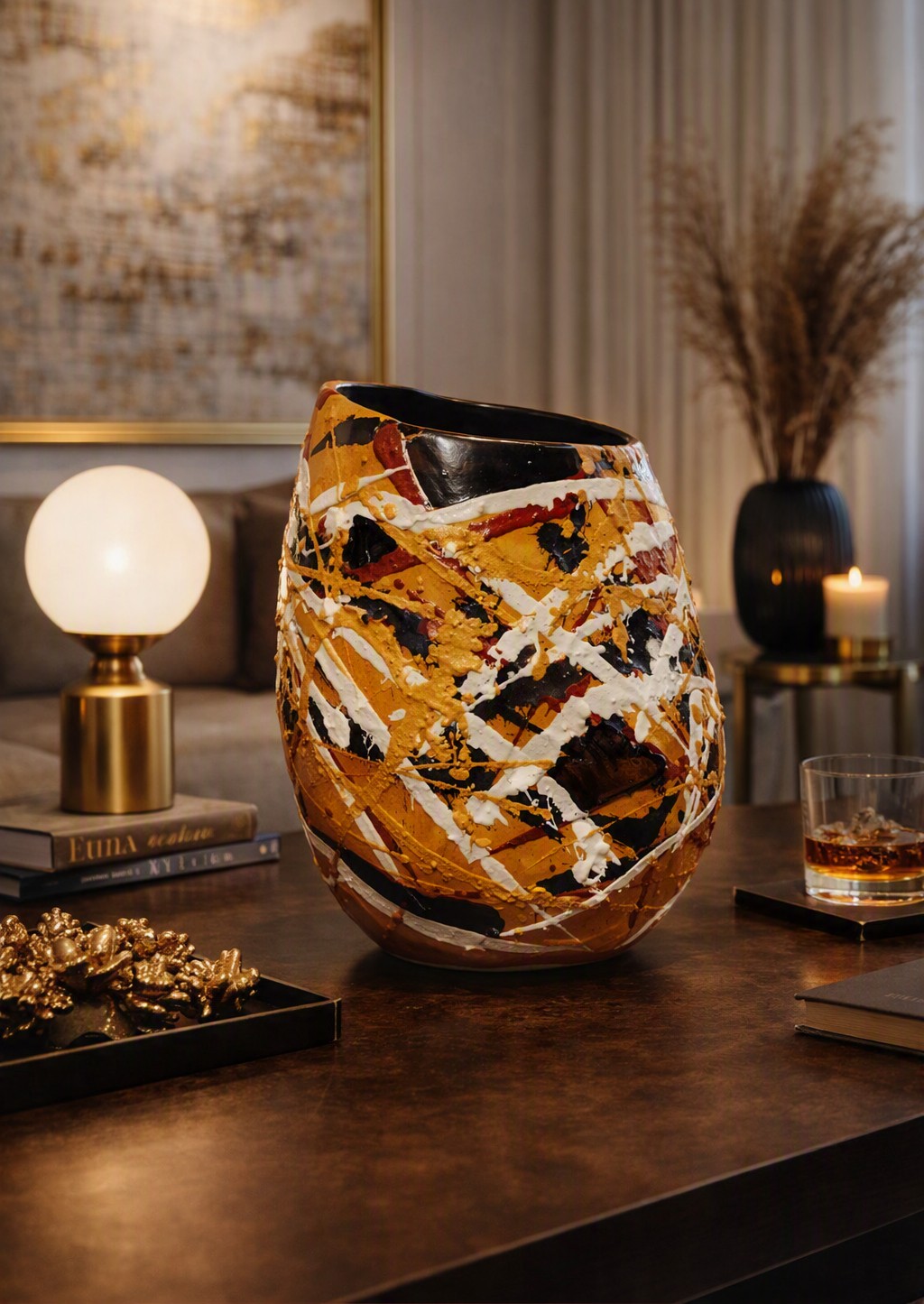 VASO ANFÍTRITE DECORATIVO COM DESIGN EXCLUSIVO- 26X19,5X19,5 - SEGAI-40.040