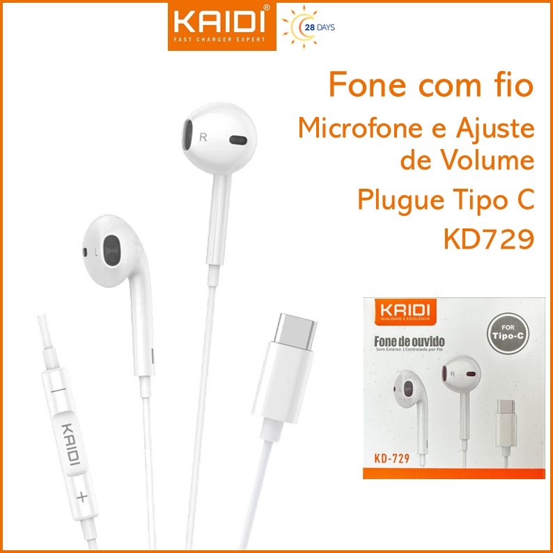 FONE TIPO C KAIDI KD-729