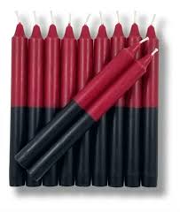 MAÇO DE VELA VERMELHO E PRETO