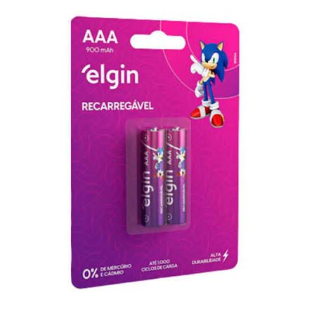 PILHA RECARREGAVEL PALITO AAA C/2