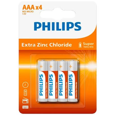 PILHA PHILIPS AAA EXTRA ZINC