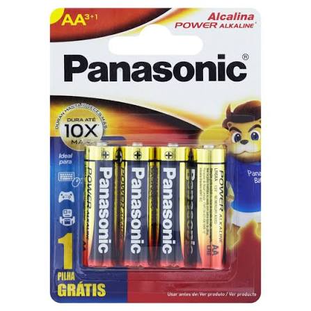 PILHA PANASONIC ALCALINA AA 3+1