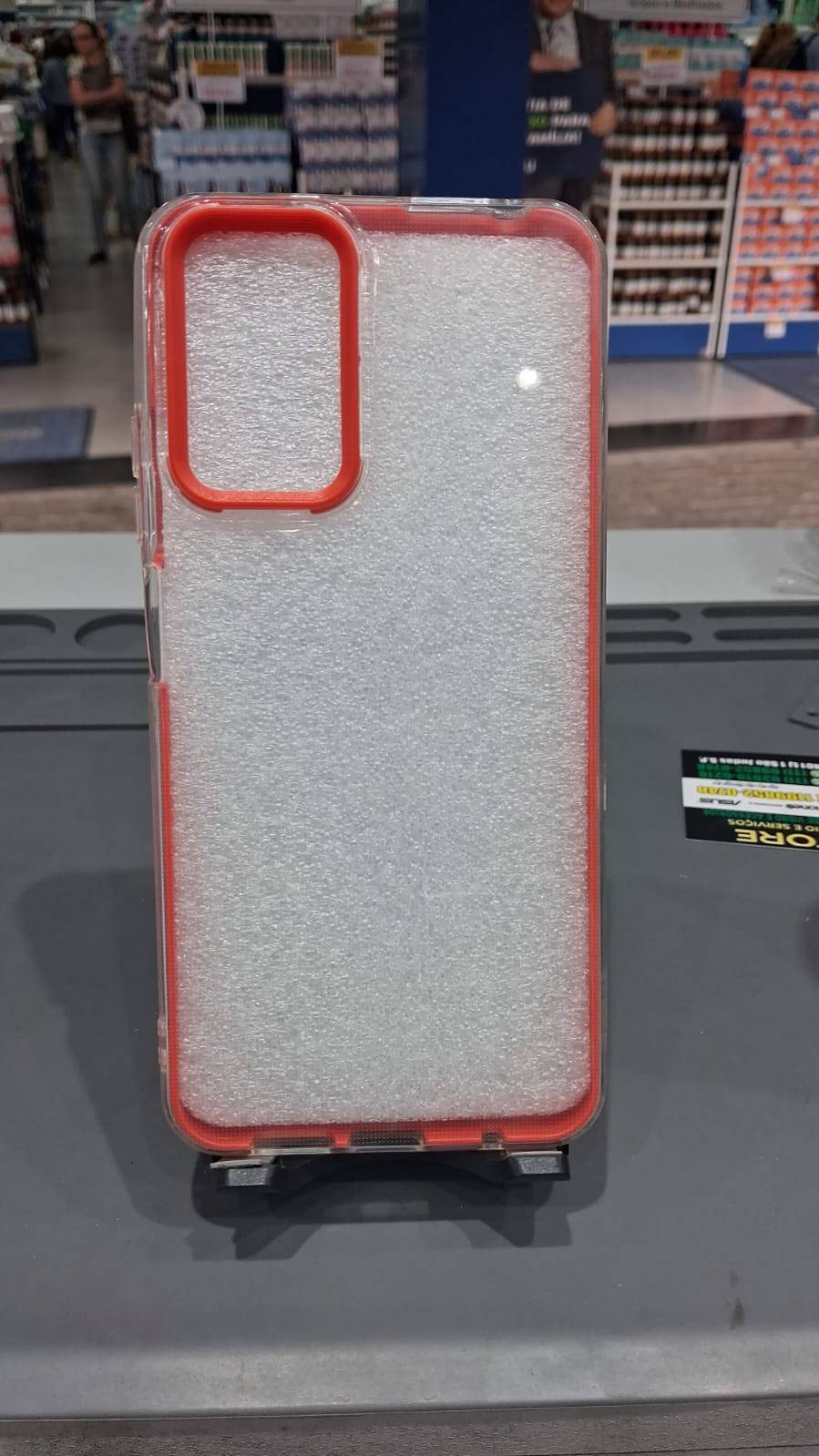 CAPA TRANSPARENTE COM BORDA LARANJA  NOTE 12S