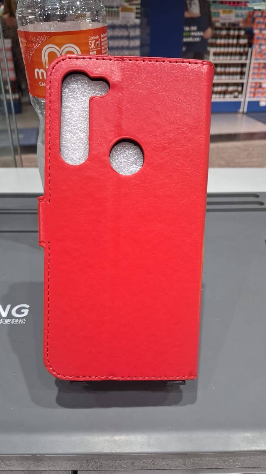 CAPA CARTEIRA MOTO G 8 VERMELHA