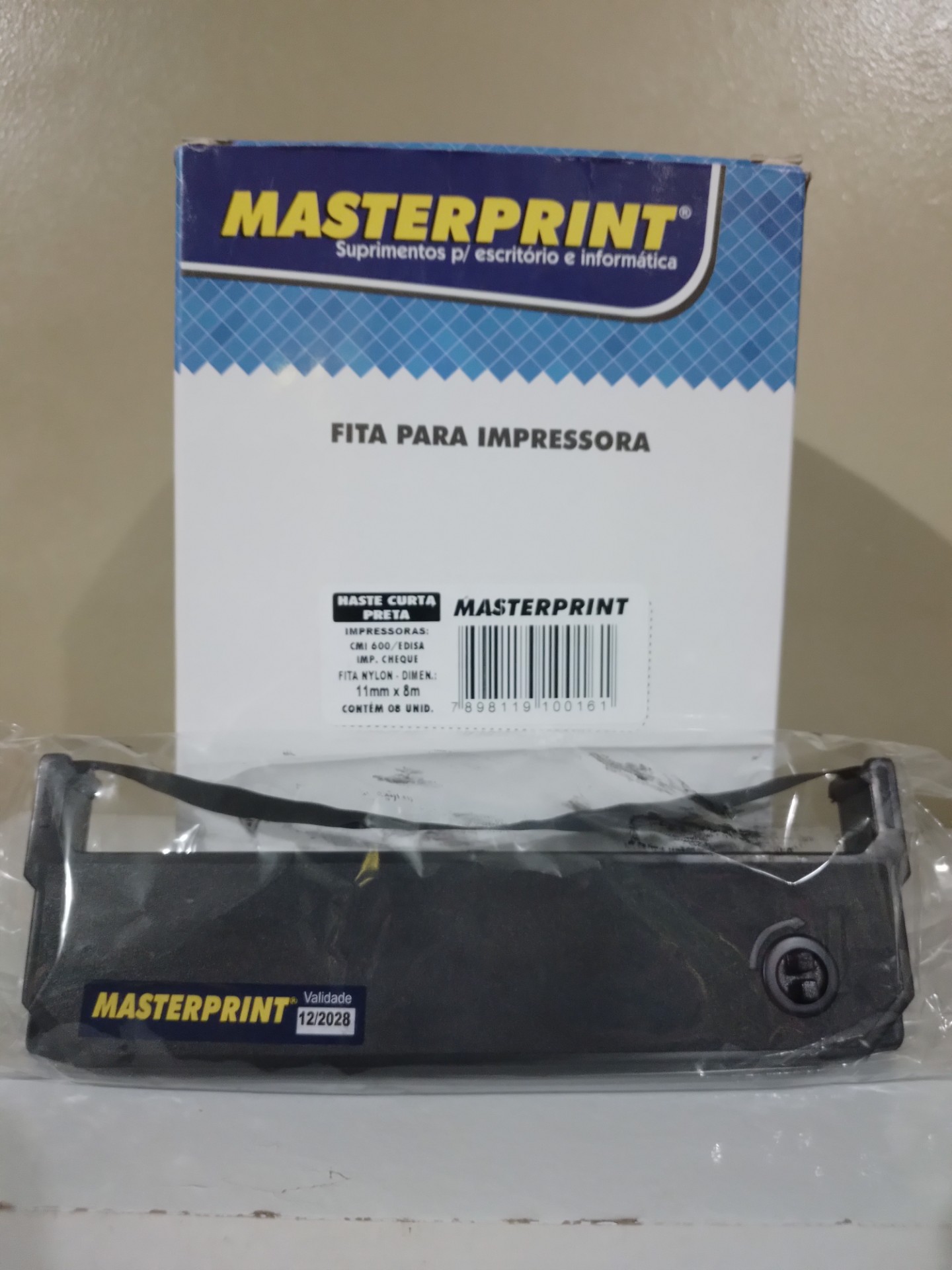 FITA COMPATIVEL PARA IMPRESSORA CMI 600 HASTE CURTA PRETA