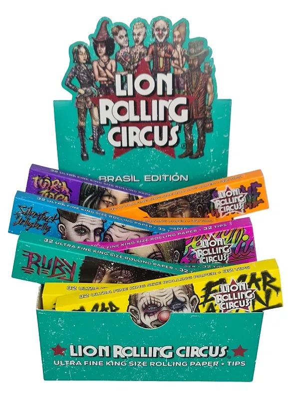 SEDA COM PITERA LION ROLLING CIRCUS BRANCA SLIM ROLLING PAPER +TIPS