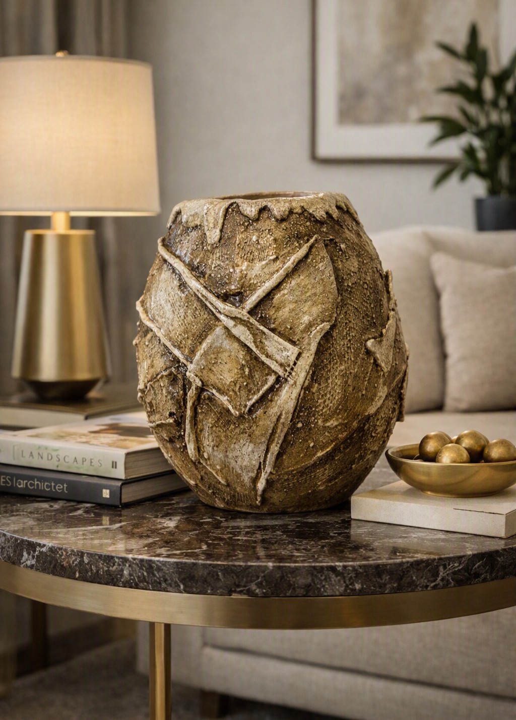 VASO PROMETEU DECORATIVO DESIGN EXCLUSIVO-22,5X20,5X20,5