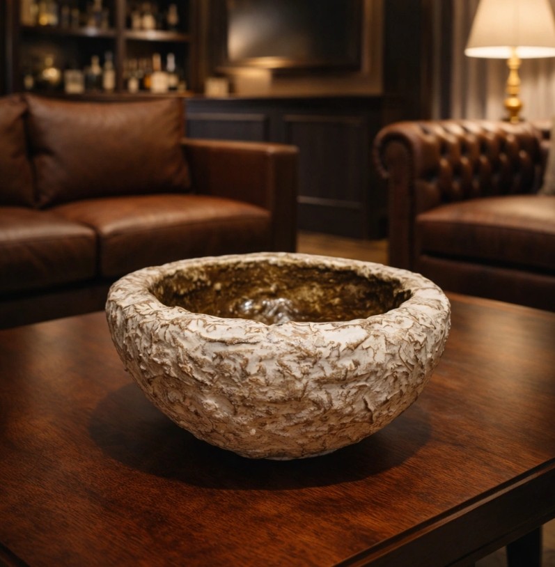 BOWLS DECORATIVO COM DESIGN EXCLUSIVO EM RELEVO 15X8