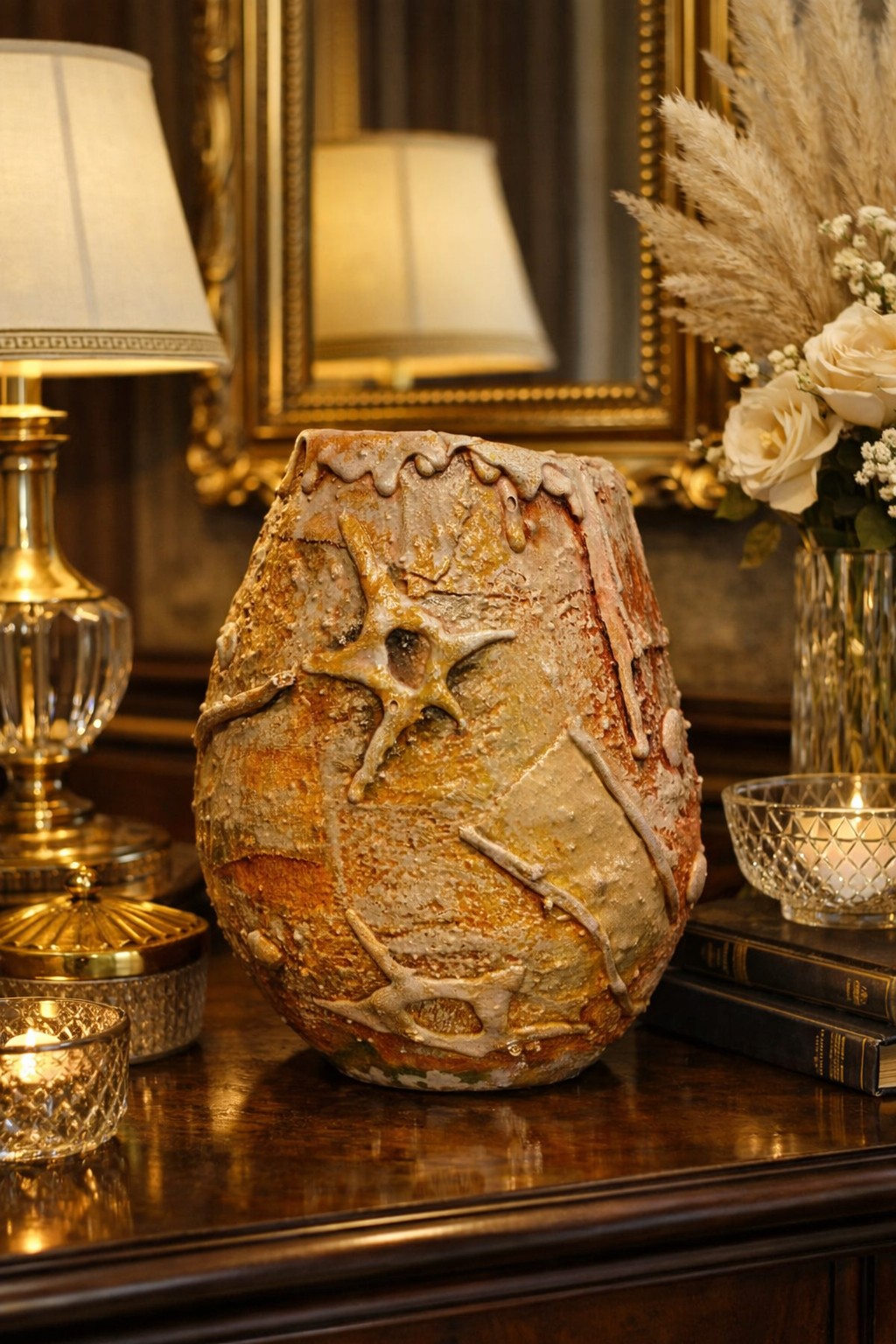 VASO VULCAN DECORATIVO COM DESIGN EXCLUSIVO - 28X23X23