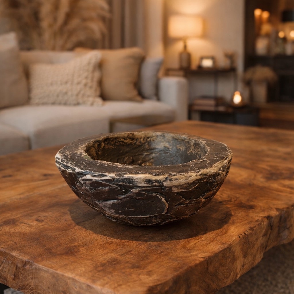 BOWLS DECORATIVO EM RELEVO DESIGN EXCLUSIVO E AUTORAL PRETO DEGRADÊ 15,5X8,5