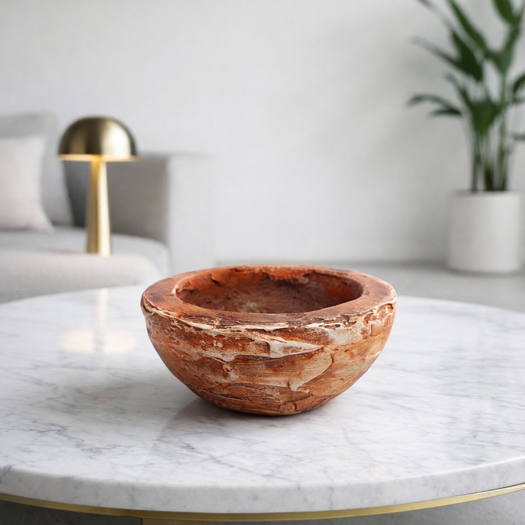 BOWLS DECORATIVO EM RELEVO DESIGN EXCLUSIVO E AUTORAL VERMELHO DEGRADÊ 15,5X8,5