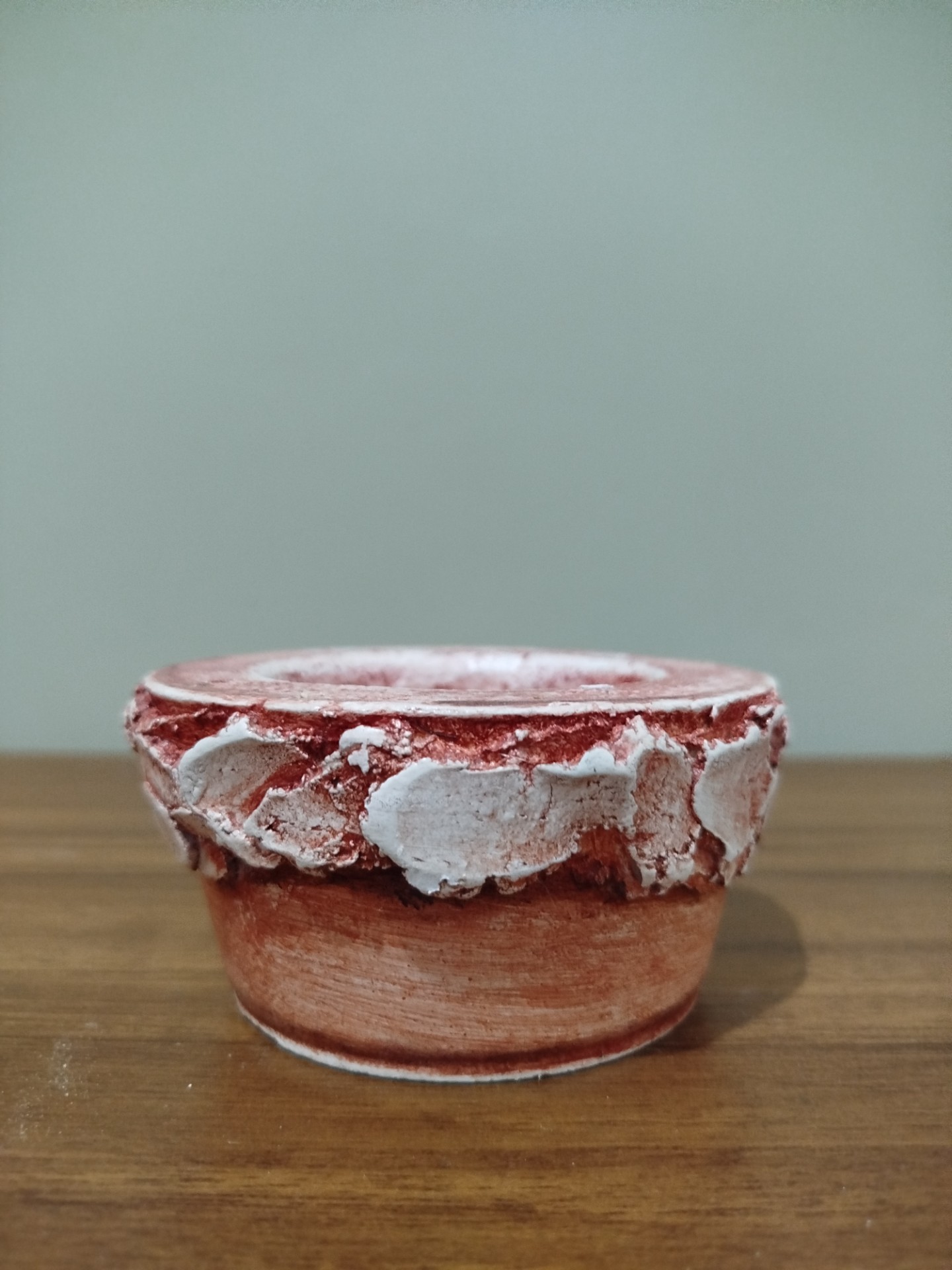 PORTA VELAS AUTORAL DE CIMENTO COM RELEVO