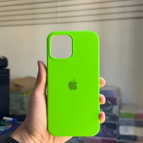 CAPA SILICONE CASE IPHONE 12/12 PRO VERDE NEON