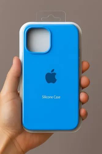 CAPA SILICONE CASE IPHONE 13 PRO MAX AZUL