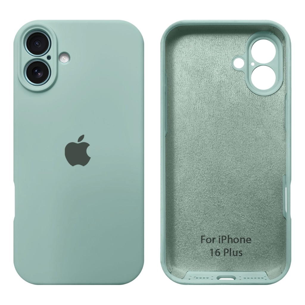 CAPA SILICONE CASE IPHONE 16 PLUS VERDE ACINZENTADO