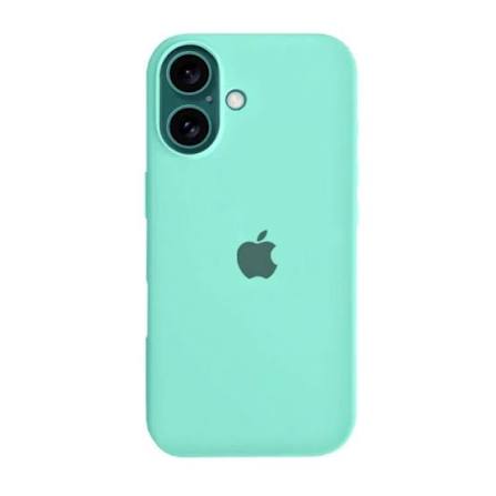 CAPA SILICONE CASE IPHONE 16 PLUS VERDE AGUA